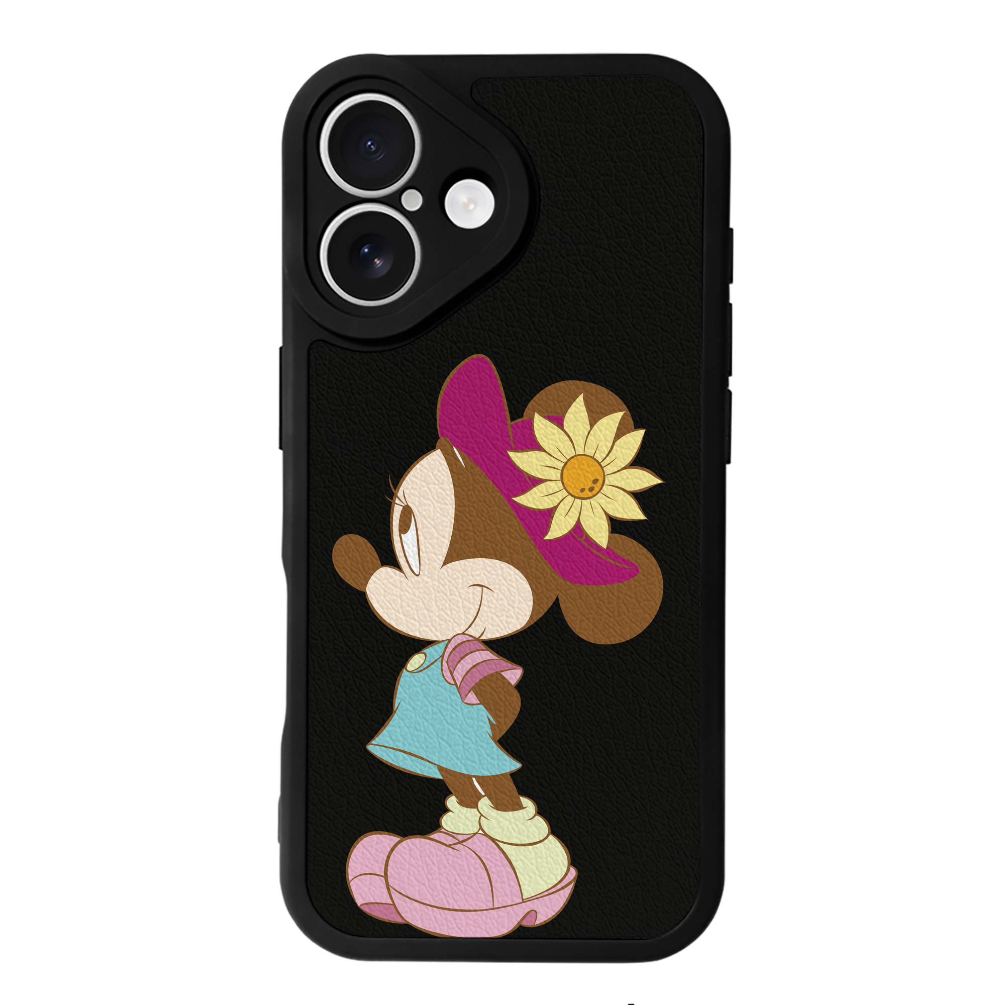 （画像用） ミッキーマウス Mickey Mouse 【iPhone 16シリーズ対応】シリコンスマホケース（レザー調） 材質：シリコン